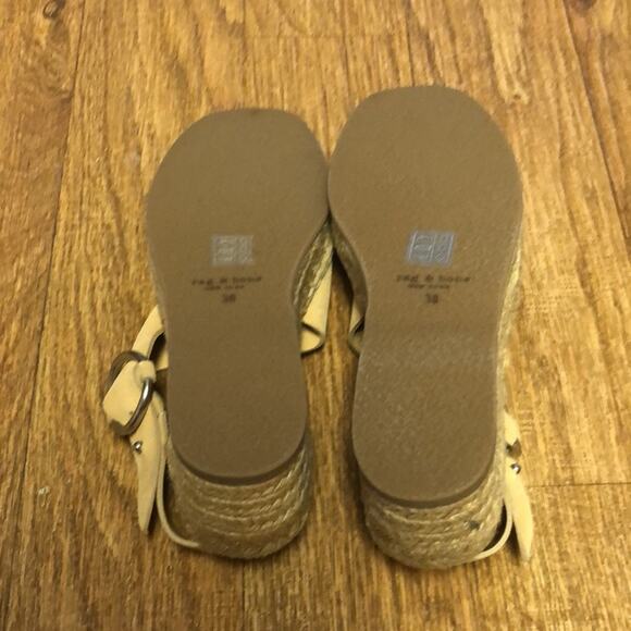 Rag & Bone Calla Tan Sand Suede Wedge Espadrille Sandals Size 8 (38) - Picture 12 of 16